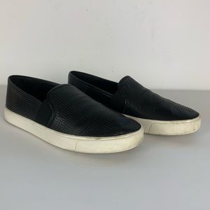 VINCE Blair Perforated Leather Sneaker Black Sz 8